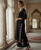 Rayon Rose work Chikankari Kurta Set with Palazzo